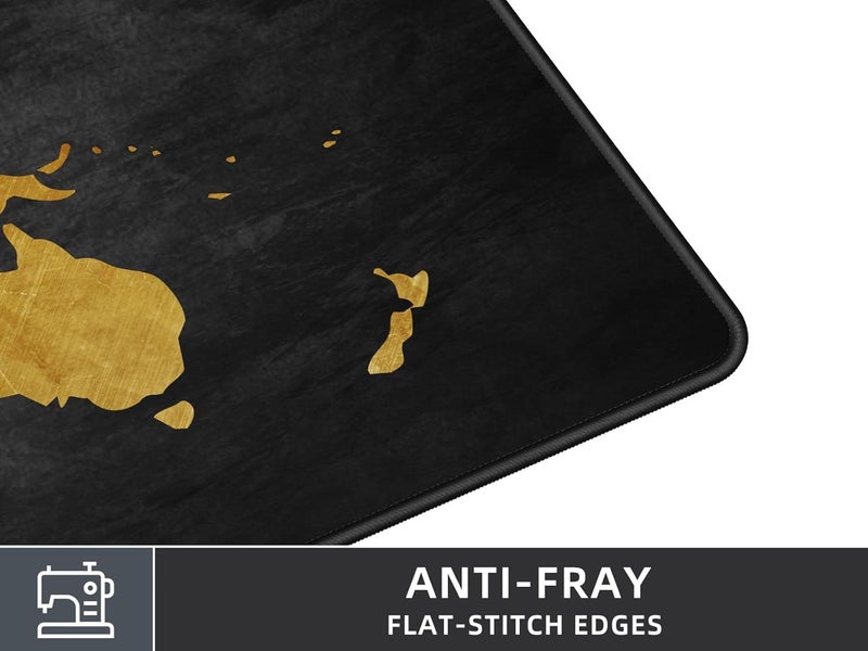 Rinaze Mouse Pad Desk Mat, Multifunctional Large Gaming Mousepad, Office Desk Pad with Washable Durable Design, Keyboard Pad in Black World Map - Image 5